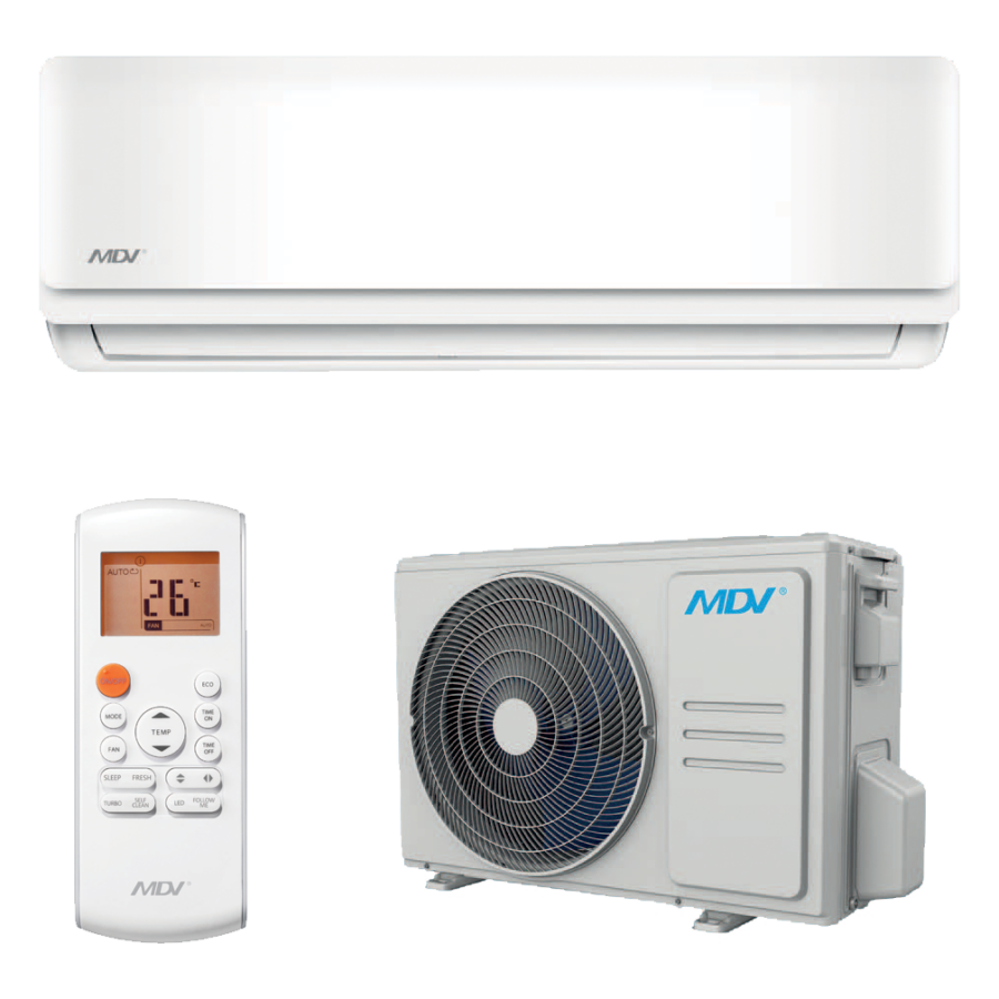 MDV Next oldalfali inverteres split klíma, légkondicionáló 2,6 kW